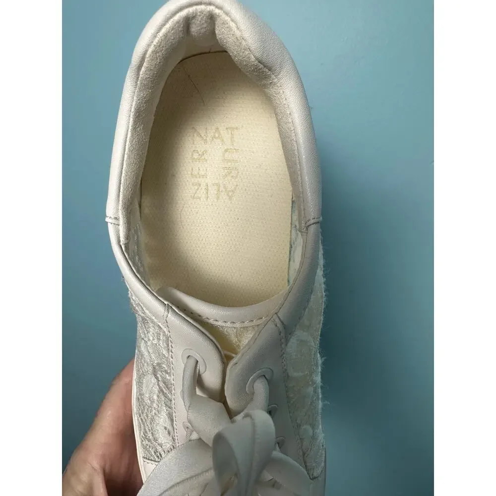 Naturalizer Morrison 2.1 white lace sneakers 9.5 bridal, summer, wedding,